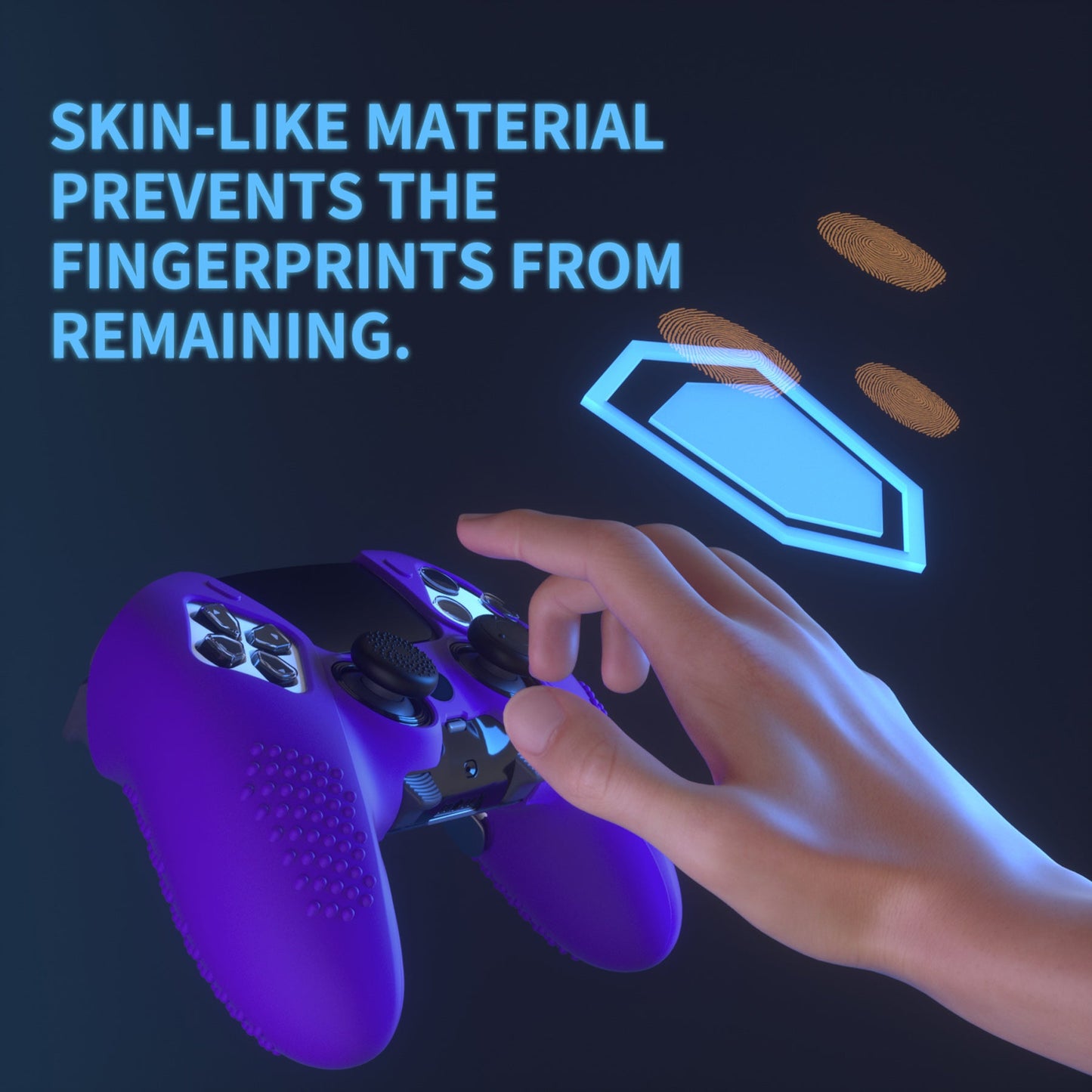 PlayVital 3D Studded Edition Anti-Slip Silicone Cover Case with Thumb Grip Caps for PS5 Edge Controller - Purple - ETPFP010 PlayVital