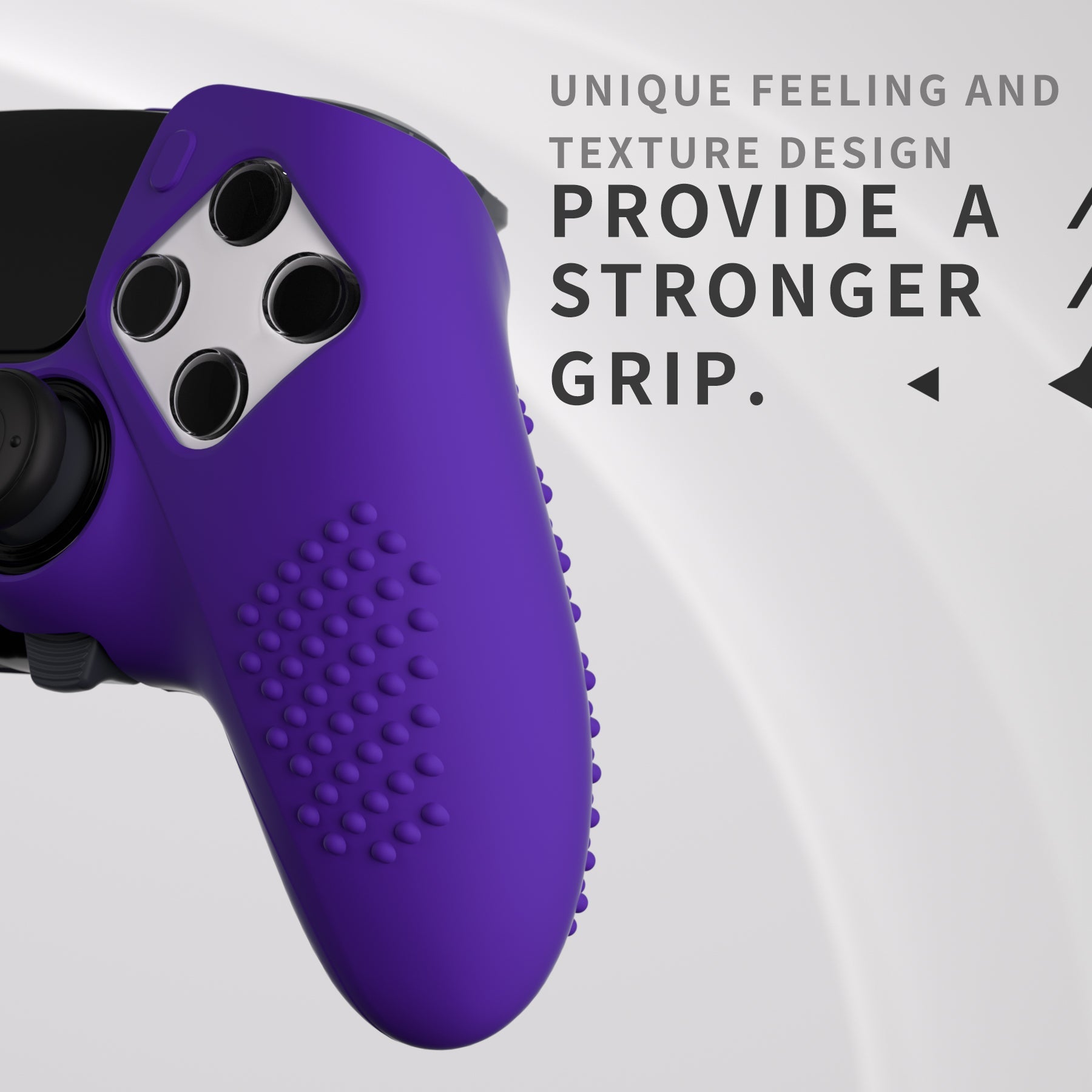 PlayVital 3D Studded Edition Anti-Slip Silicone Cover Case with Thumb Grip Caps for PS5 Edge Controller - Purple - ETPFP010 PlayVital