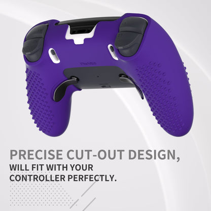 PlayVital 3D Studded Edition Anti-Slip Silicone Cover Case with Thumb Grip Caps for PS5 Edge Controller - Purple - ETPFP010 PlayVital