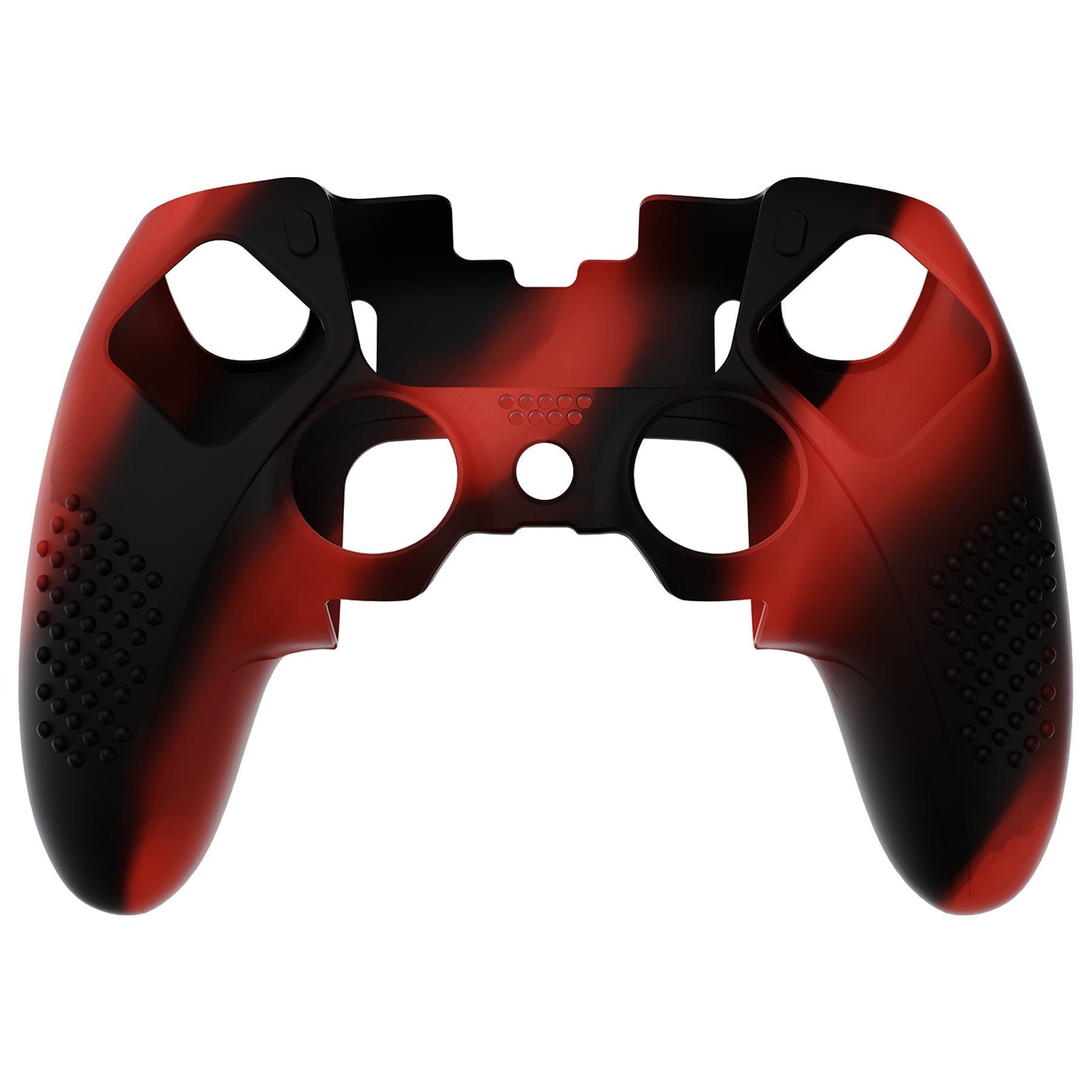 PlayVital 3D Studded Edition Anti-Slip Silicone Cover Case with Thumb Grip Caps for PS5 Edge Controller - Red & Black - ETPFP008 PlayVital