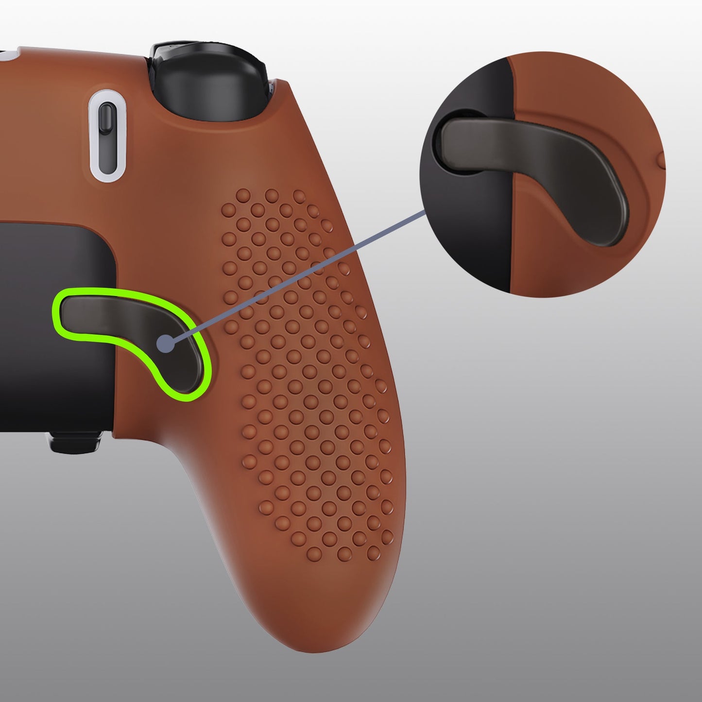 PlayVital 3D Studded Edition Anti-Slip Silicone Cover Case with Thumb Grip Caps for PS5 Edge Controller - Signal Brown - ETPFP016 PlayVital