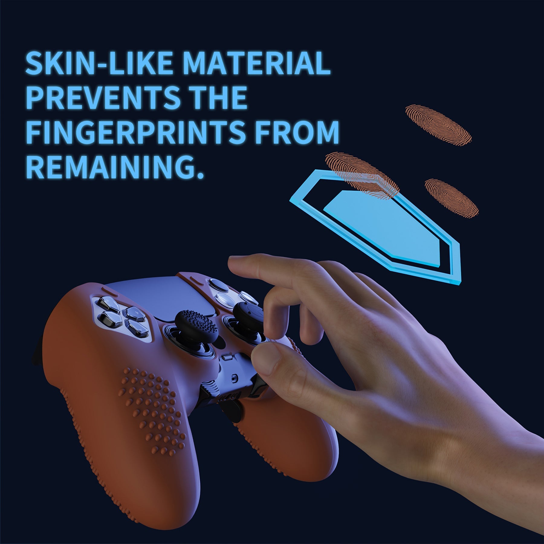 PlayVital 3D Studded Edition Anti-Slip Silicone Cover Case with Thumb Grip Caps for PS5 Edge Controller - Signal Brown - ETPFP016 PlayVital