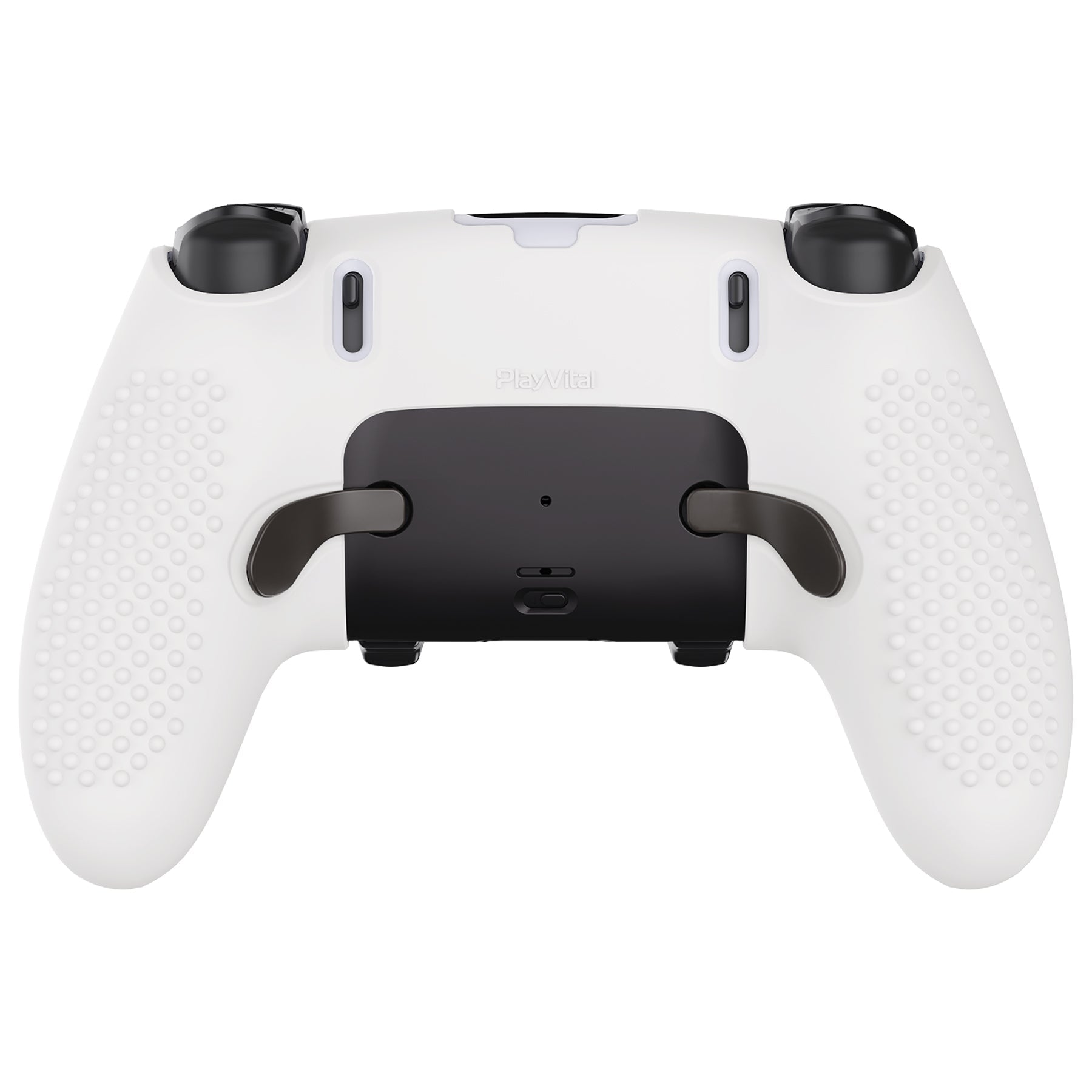 PlayVital 3D Studded Edition Anti-Slip Silicone Cover Case with Thumb Grip Caps for PS5 Edge Controller - White - ETPFP002 PlayVital