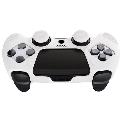 PlayVital 3D Studded Edition Anti-Slip Silicone Cover Case with Thumb Grip Caps for PS5 Edge Controller - White - ETPFP002 PlayVital