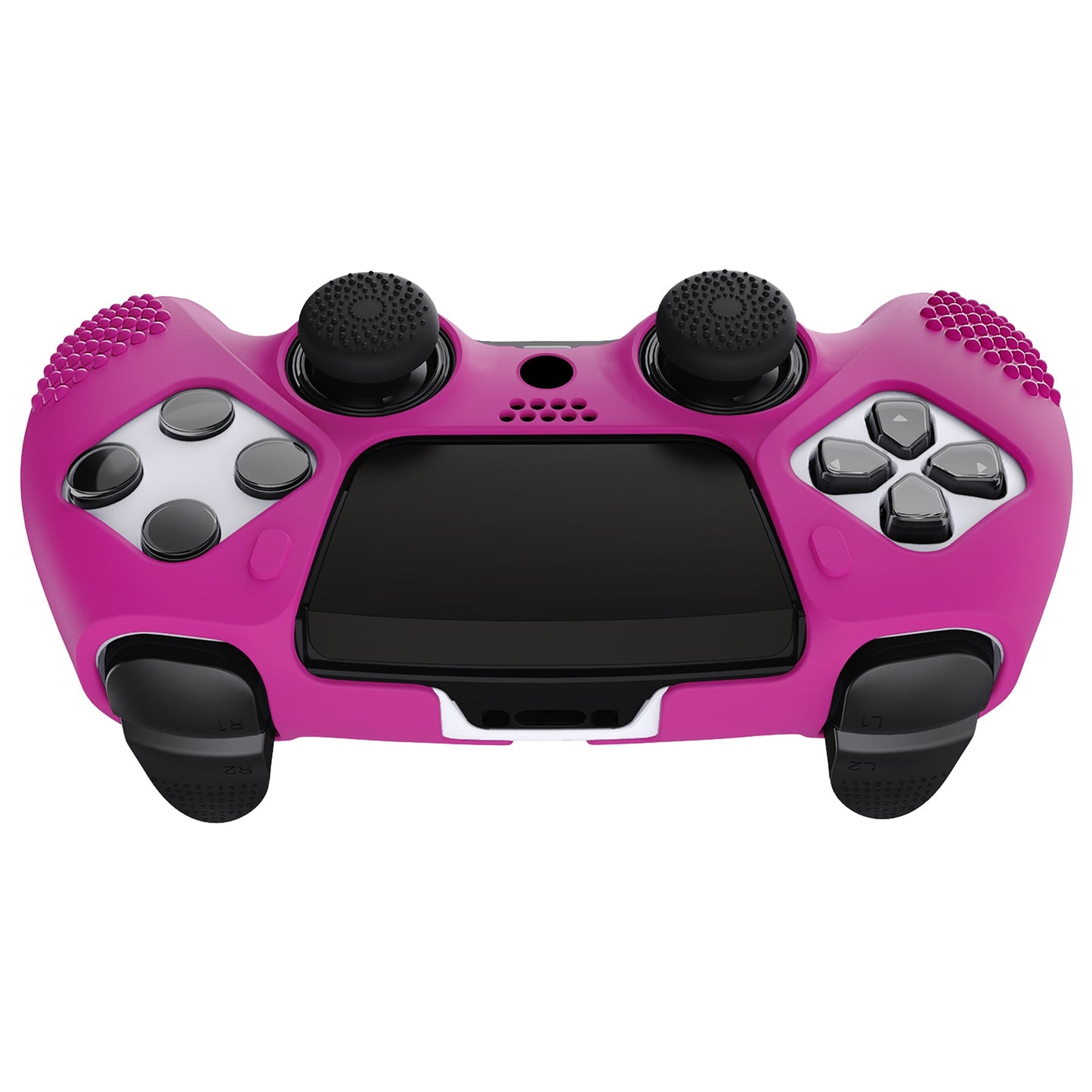 PlayVital 3D Studded Edition Anti-Slip Silicone Cover Case with Thumb Grip Caps for PS5 Edge Controller - Neon Purple - ETPFP017 PlayVital