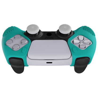 PlayVital 3D Studded Edition Anti-Slip Silicone Cover Skin with Thumb Grip Caps for PS5 Wireless Controller, Compatible with Charging Station - Aqua Green  - TDPF020 PlayVital