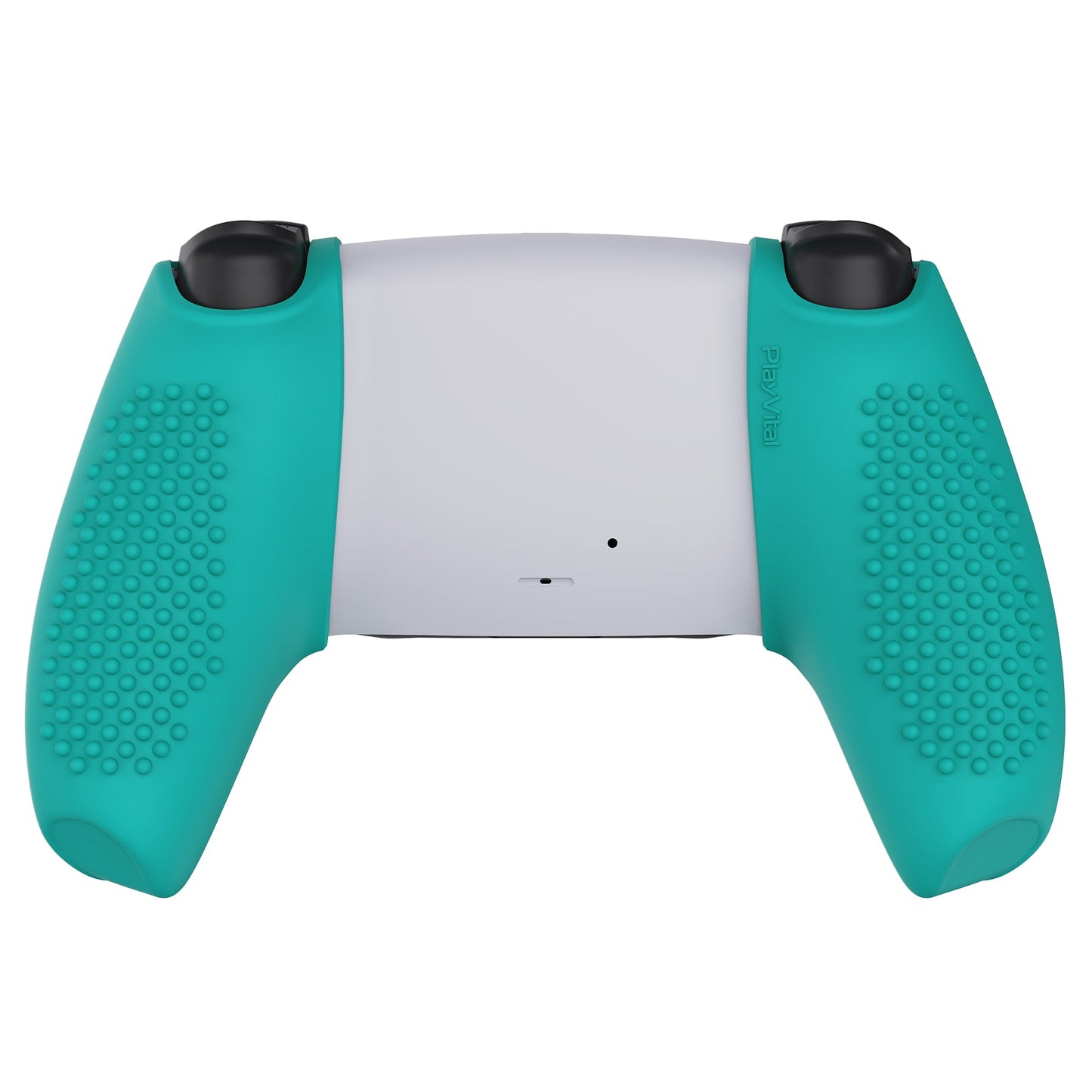 PlayVital 3D Studded Edition Anti-Slip Silicone Cover Skin with Thumb Grip Caps for PS5 Wireless Controller, Compatible with Charging Station - Aqua Green  - TDPF020 PlayVital