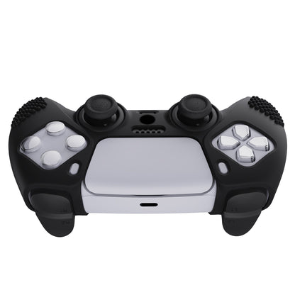 PlayVital 3D Studded Edition Anti-Slip Silicone Cover Skin with Thumb Grip Caps for PS5 Wireless Controller - Black - TDPF001 PlayVital