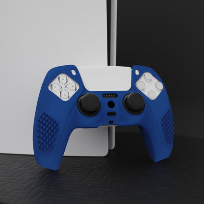 PlayVital 3D Studded Edition Anti-Slip Silicone Cover Skin with Thumb Grip Caps for PS5 Wireless Controller - Blue - TDPF008 PlayVital