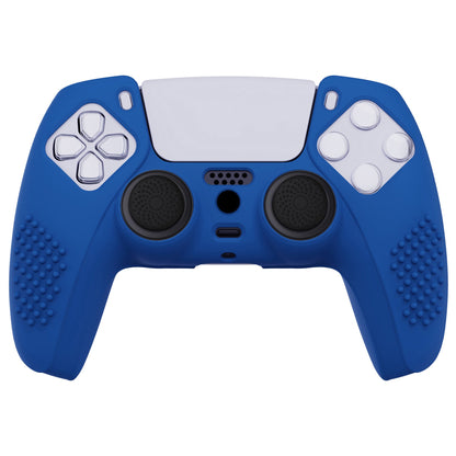 PlayVital 3D Studded Edition Anti-Slip Silicone Cover Skin with Thumb Grip Caps for PS5 Wireless Controller - Blue - TDPF008 PlayVital