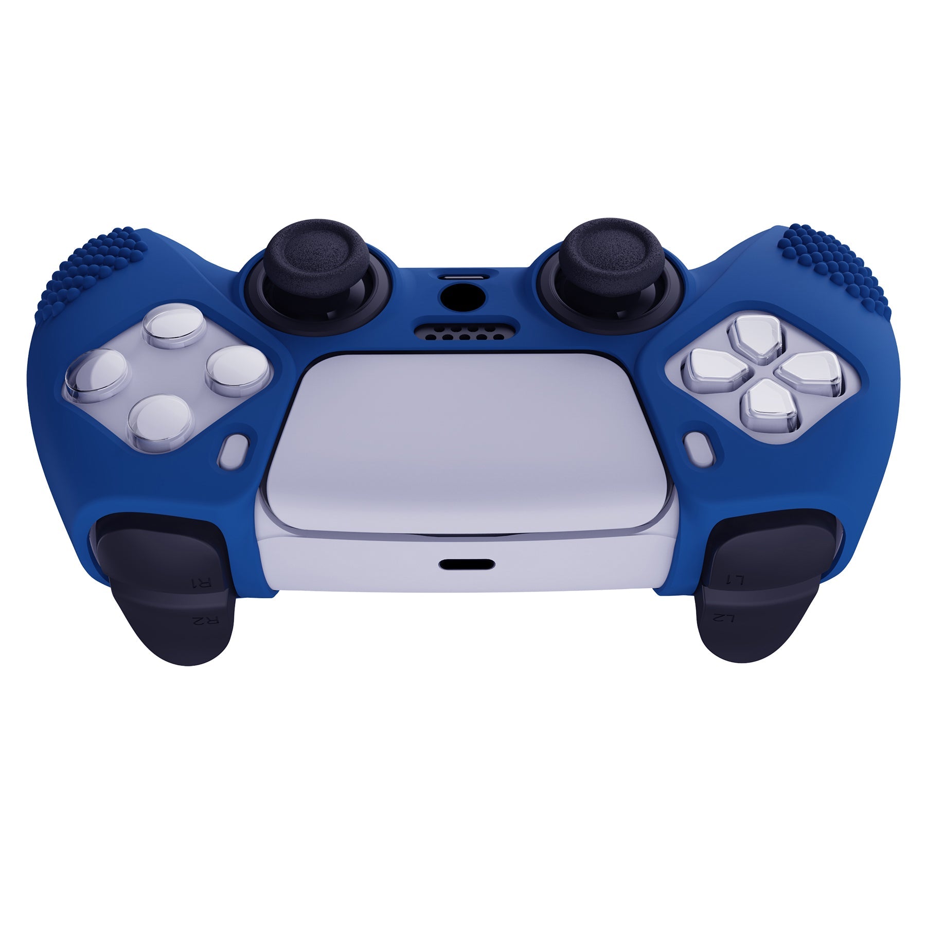 PlayVital 3D Studded Edition Anti-Slip Silicone Cover Skin with Thumb Grip Caps for PS5 Wireless Controller - Blue - TDPF008 PlayVital