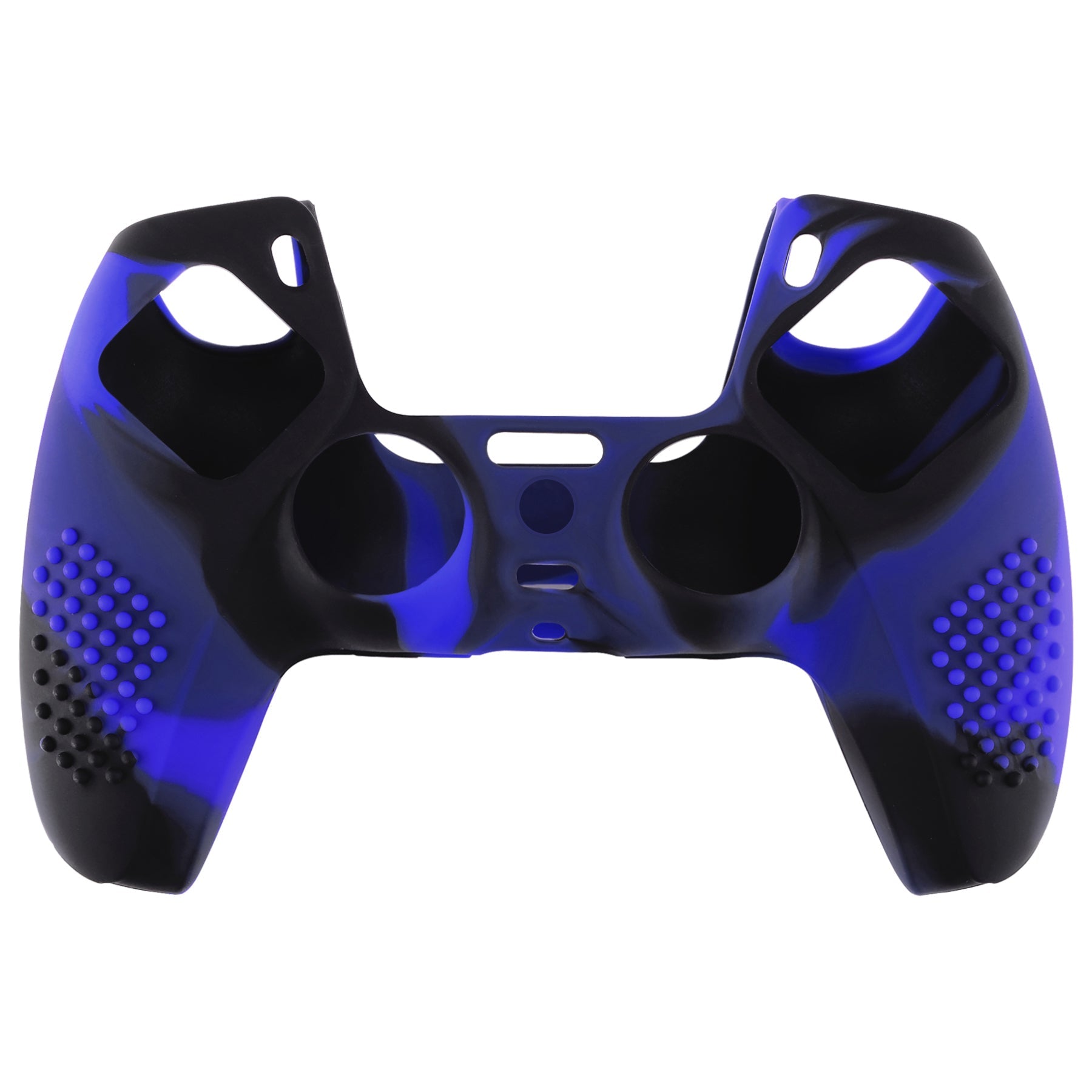 PlayVital 3D Studded Edition Anti-Slip Silicone Cover Skin with Thumb Grip Caps for PS5 Wireless Controller - Blue & Black - TDPF023 PlayVital