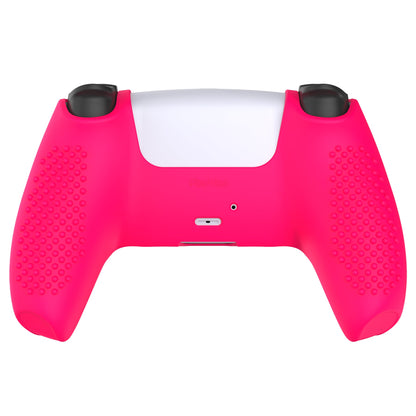 PlayVital 3D Studded Edition Anti-Slip Silicone Cover Skin with Thumb Grip Caps for PS5 Wireless Controller - Bright Pink - TDPF025 PlayVital