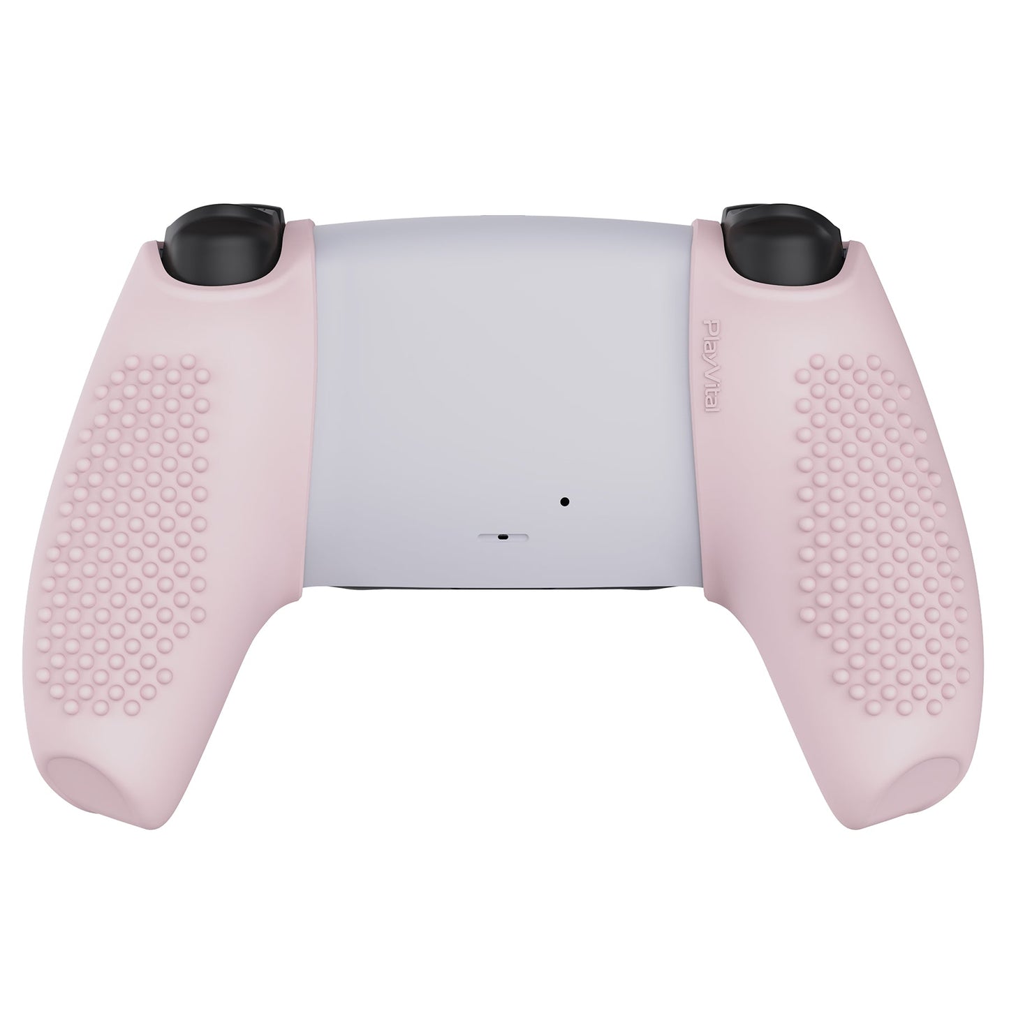 PlayVital 3D Studded Edition Anti-Slip Silicone Cover Skin with Thumb Grip Caps for PS5 Wireless Controller, Compatible with Charging Station - Cherry Blossoms Pink - TDPF017 PlayVital