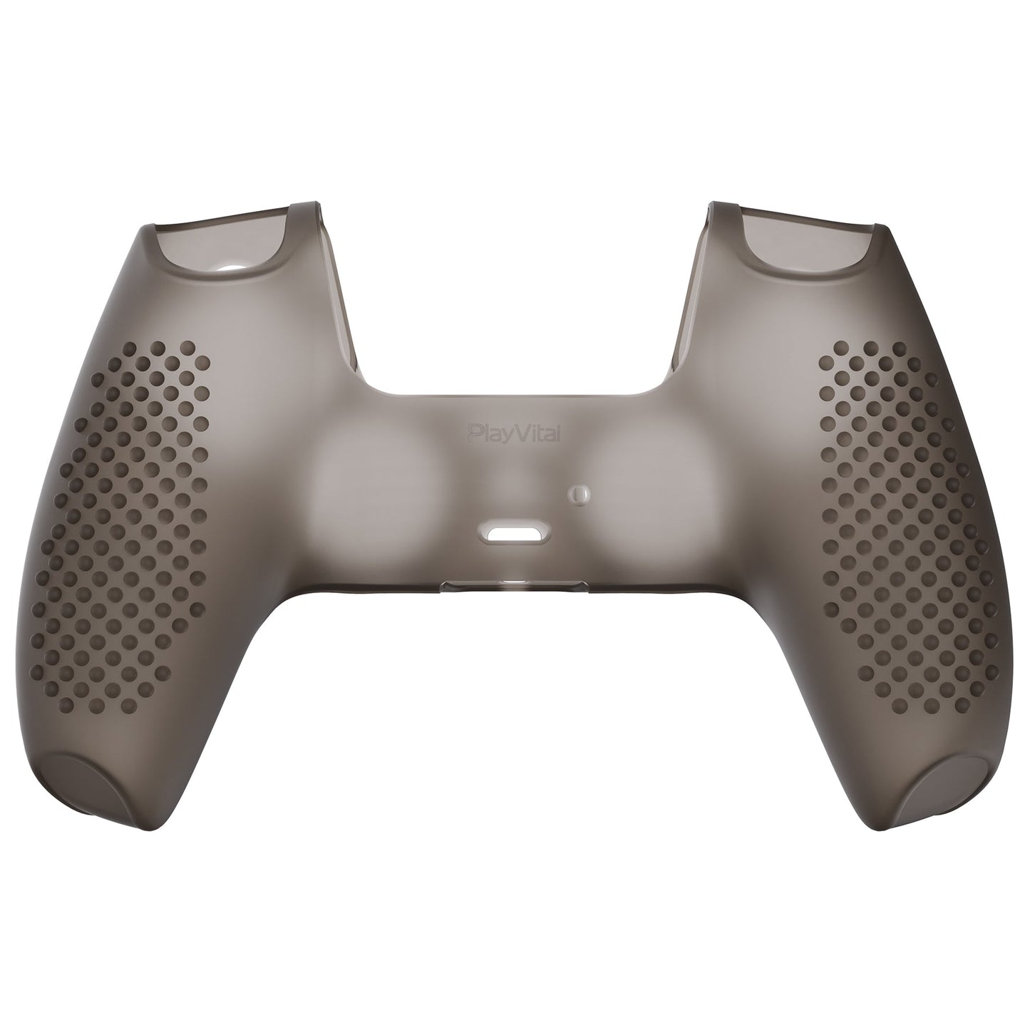 PlayVital 3D Studded Edition Anti-Slip Silicone Cover Skin with Thumb Grip Caps for PS5 Wireless Controller - Clear Black - TDPF013 PlayVital