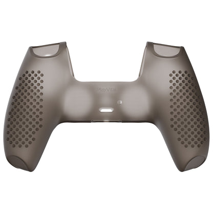 PlayVital 3D Studded Edition Anti-Slip Silicone Cover Skin with Thumb Grip Caps for PS5 Wireless Controller - Clear Black - TDPF013 PlayVital