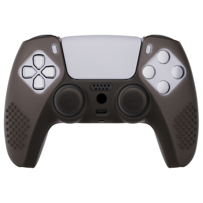 PlayVital 3D Studded Edition Anti-Slip Silicone Cover Skin with Thumb Grip Caps for PS5 Wireless Controller - Clear Black - TDPF013 PlayVital