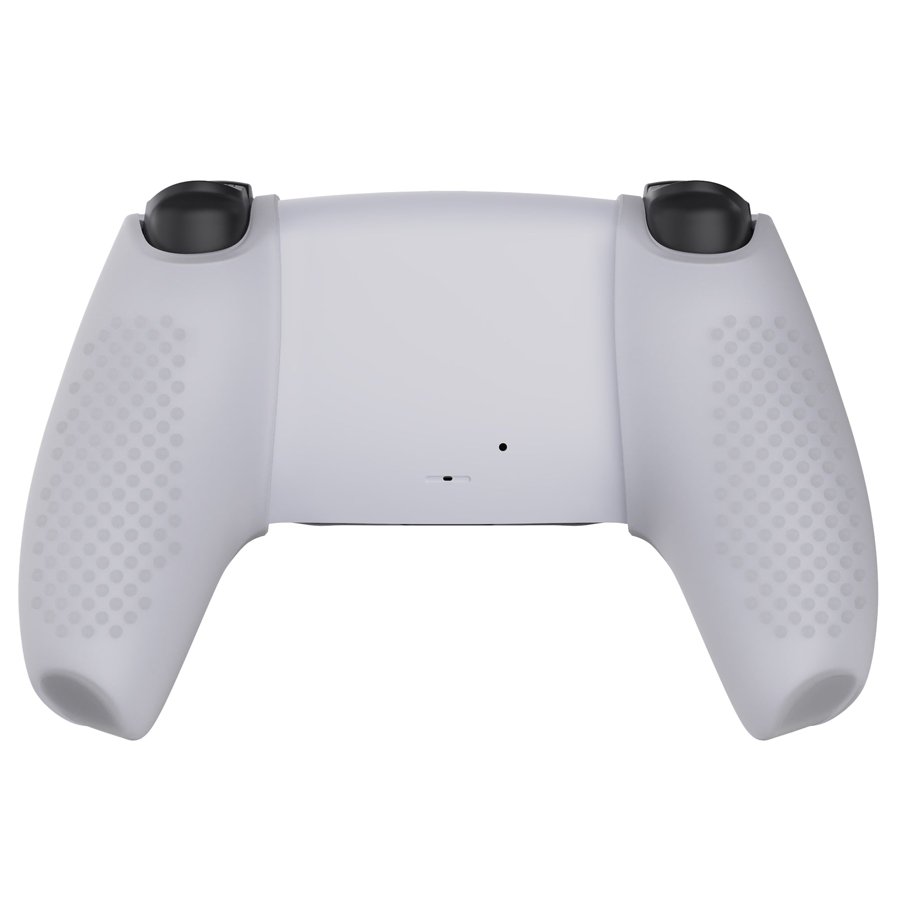 PlayVital 3D Studded Edition Anti-Slip Silicone Cover Skin with Thumb Grip Caps for PS5 Wireless Controller, Compatible with Charging Station - Clear White  - TDPF026 PlayVital