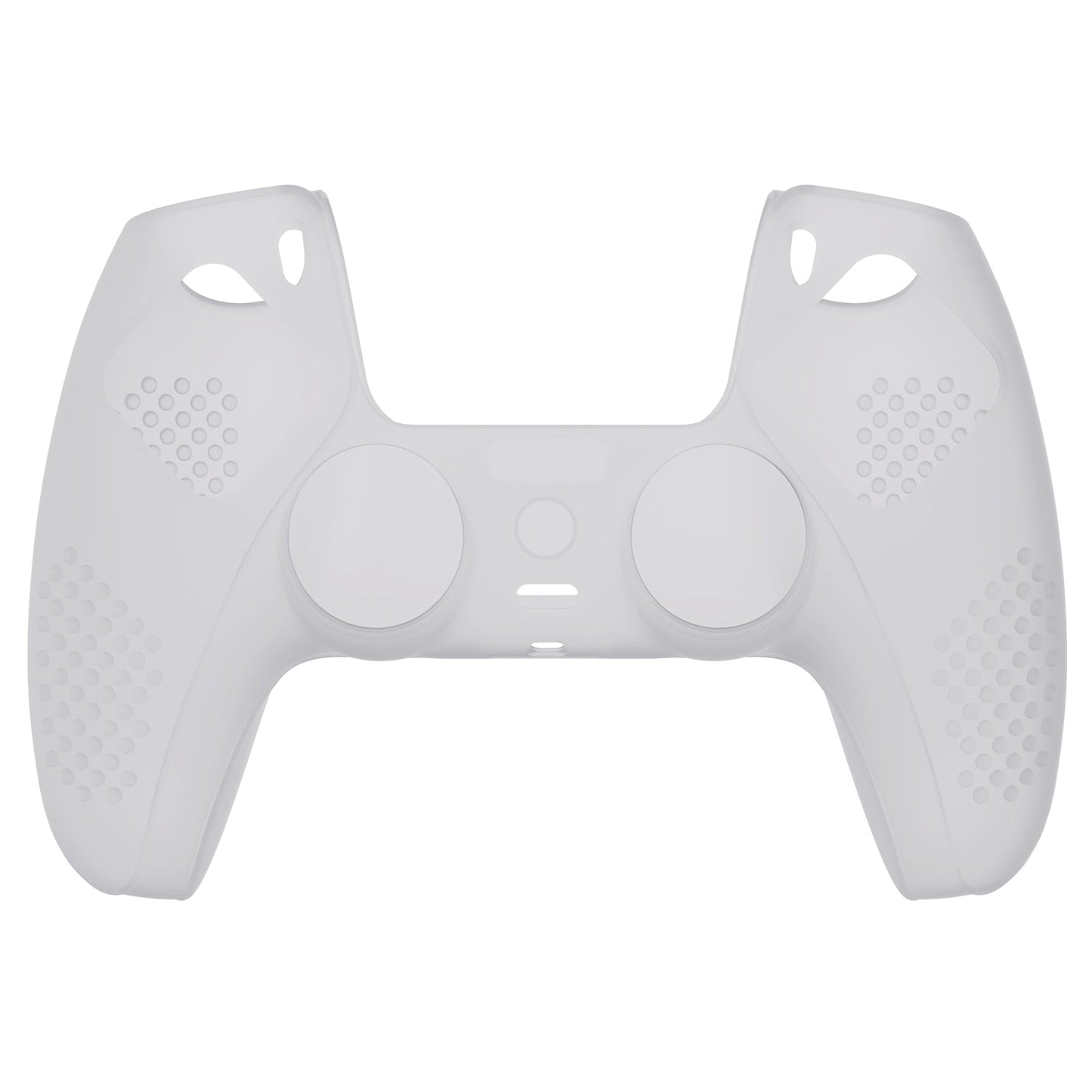 PlayVital 3D Studded Edition Anti-Slip Silicone Cover Skin with Thumb Grip Caps for PS5 Wireless Controller - Clear White - TDPF012 PlayVital