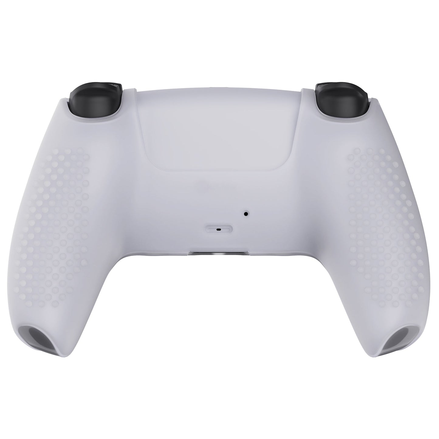 PlayVital 3D Studded Edition Anti-Slip Silicone Cover Skin with Thumb Grip Caps for PS5 Wireless Controller - Clear White - TDPF012 PlayVital