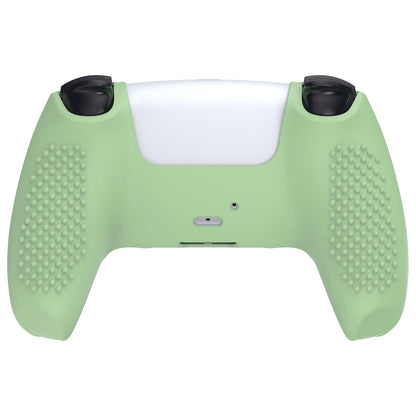 PlayVital 3D Studded Edition Anti-Slip Silicone Cover Skin with Thumb Grip Caps for PS5 Wireless Controller - Matcha Green - TDPF028 PlayVital