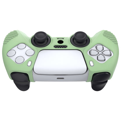 PlayVital 3D Studded Edition Anti-Slip Silicone Cover Skin with Thumb Grip Caps for PS5 Wireless Controller - Matcha Green - TDPF028 PlayVital