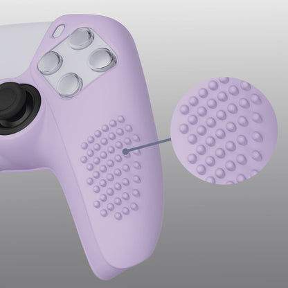 PlayVital 3D Studded Edition Anti-Slip Silicone Cover Skin with Thumb Grip Caps for PS5 Wireless Controller - Mauve Purple - TDPF009 PlayVital