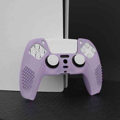 PlayVital 3D Studded Edition Anti-Slip Silicone Cover Skin with Thumb Grip Caps for PS5 Wireless Controller - Mauve Purple - TDPF009 PlayVital