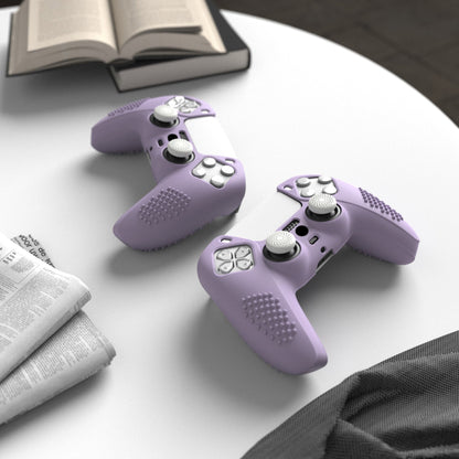 PlayVital 3D Studded Edition Anti-Slip Silicone Cover Skin with Thumb Grip Caps for PS5 Wireless Controller - Mauve Purple - TDPF009 PlayVital