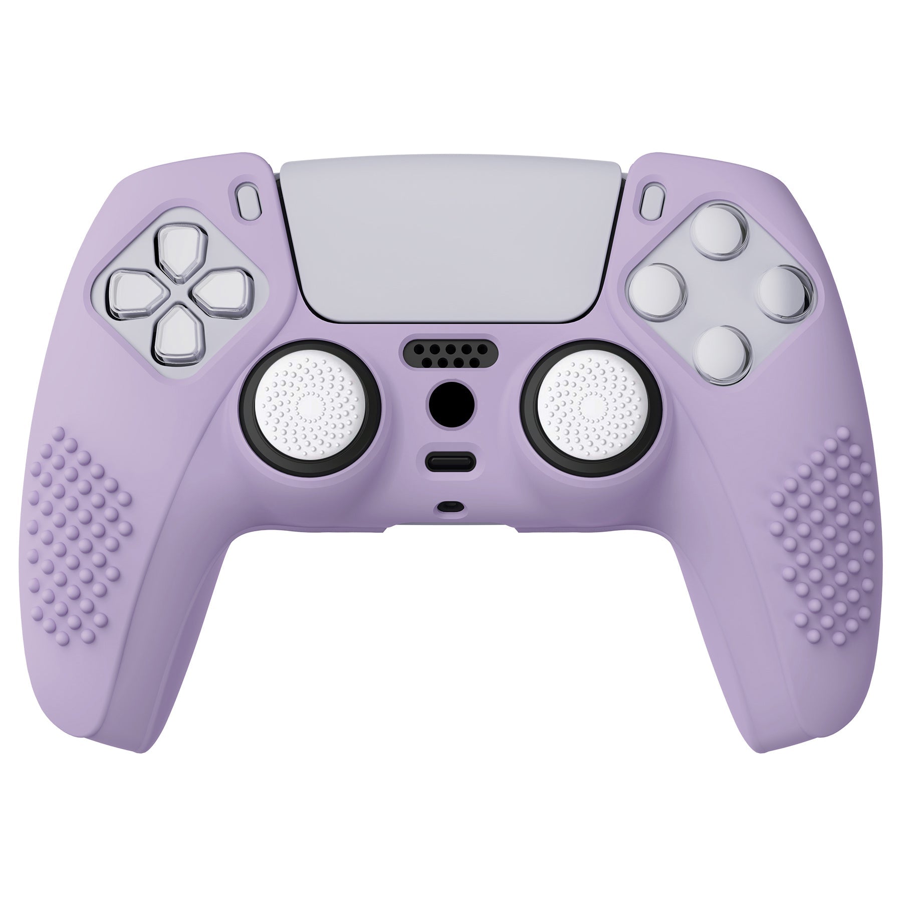 PlayVital 3D Studded Edition Anti-Slip Silicone Cover Skin with Thumb Grip Caps for PS5 Wireless Controller - Mauve Purple - TDPF009 PlayVital