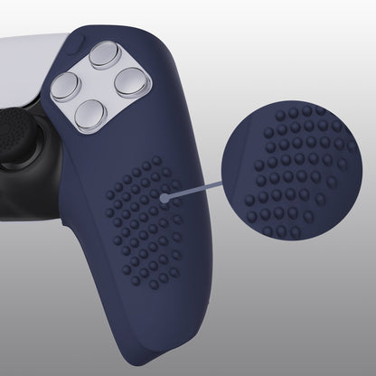 PlayVital 3D Studded Edition Anti-Slip Silicone Cover Skin with Thumb Grip Caps for PS5 Wireless Controller, Compatible with Charging Station - Midnight Blue - TDPF019 PlayVital