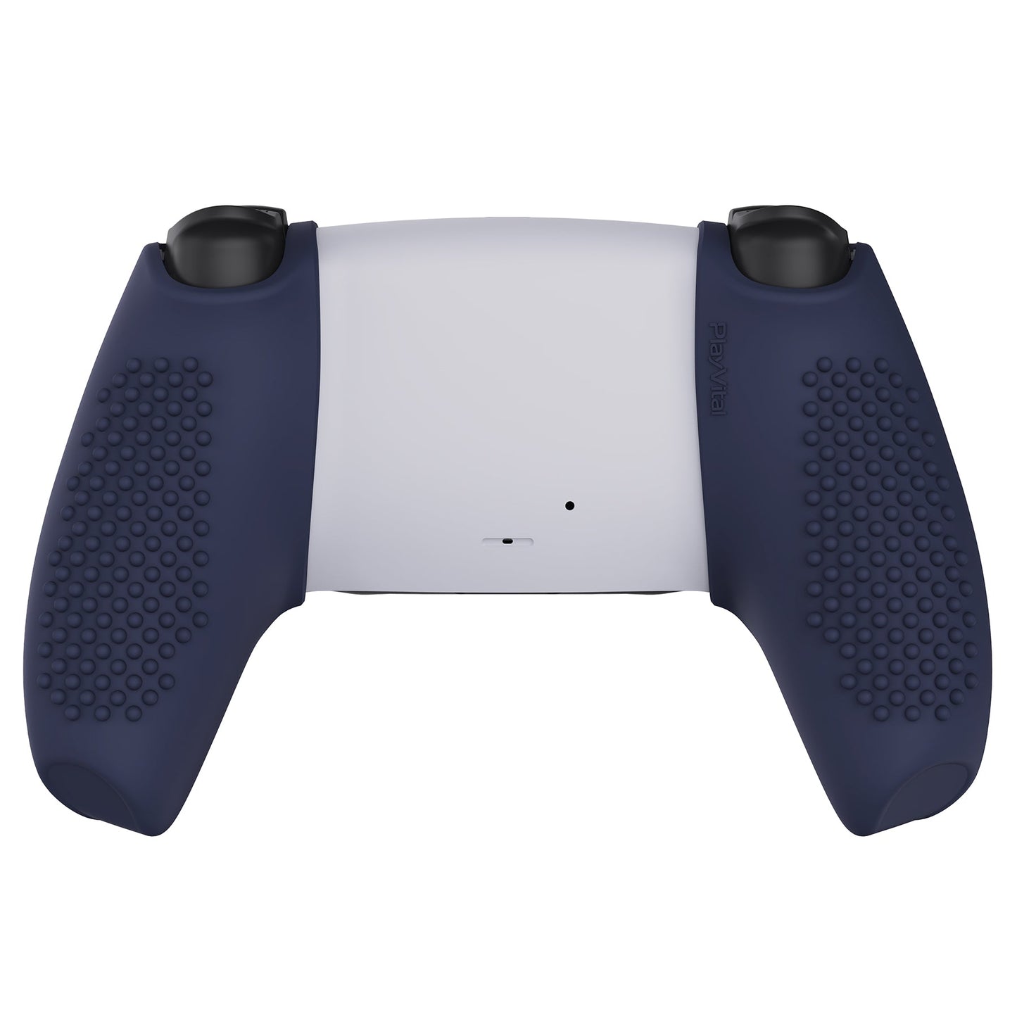 PlayVital 3D Studded Edition Anti-Slip Silicone Cover Skin with Thumb Grip Caps for PS5 Wireless Controller, Compatible with Charging Station - Midnight Blue - TDPF019 PlayVital