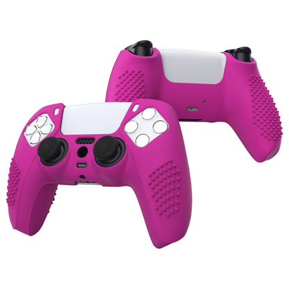 PlayVital 3D Studded Edition Anti-Slip Silicone Cover Skin with Thumb Grip Caps for PS5 Wireless Controller - Neon Purple - TDPF033 PlayVital