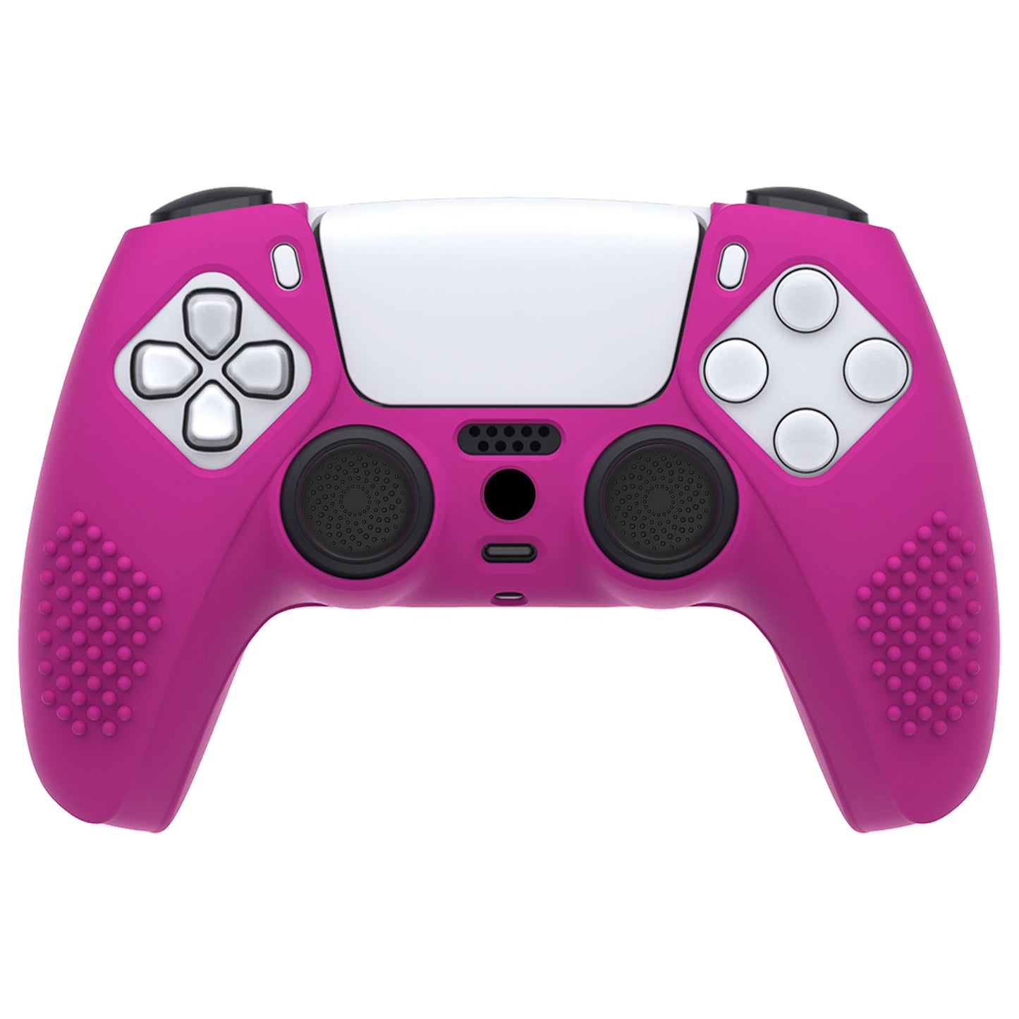 PlayVital 3D Studded Edition Anti-Slip Silicone Cover Skin with Thumb Grip Caps for PS5 Wireless Controller - Neon Purple - TDPF033 PlayVital