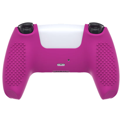 PlayVital 3D Studded Edition Anti-Slip Silicone Cover Skin with Thumb Grip Caps for PS5 Wireless Controller - Neon Purple - TDPF033 PlayVital