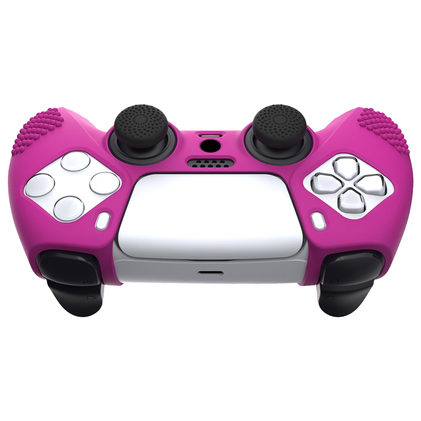 PlayVital 3D Studded Edition Anti-Slip Silicone Cover Skin with Thumb Grip Caps for PS5 Wireless Controller - Neon Purple - TDPF033 PlayVital