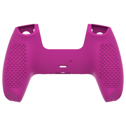 PlayVital 3D Studded Edition Anti-Slip Silicone Cover Skin with Thumb Grip Caps for PS5 Wireless Controller - Neon Purple - TDPF033 PlayVital