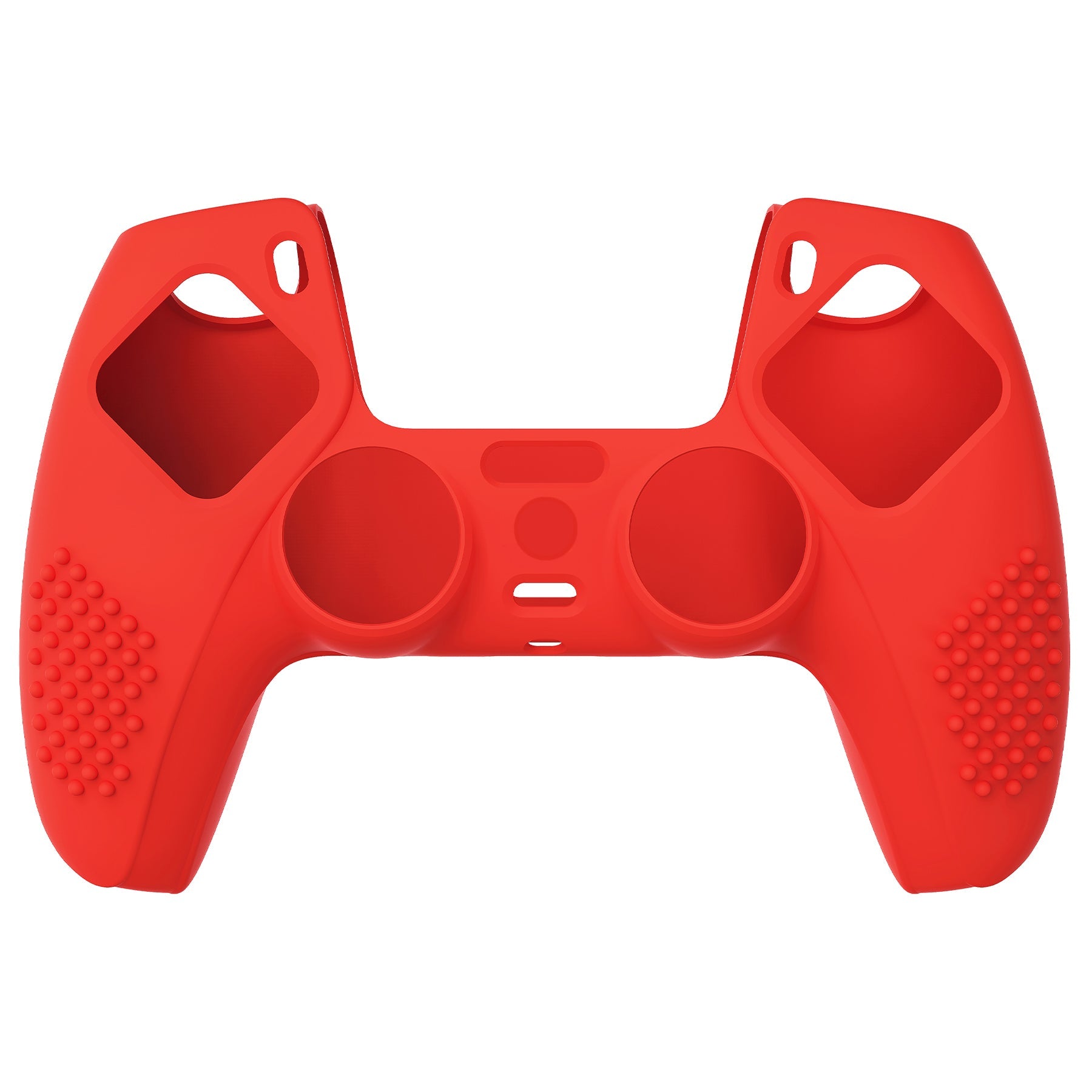 PlayVital 3D Studded Edition Anti-Slip Silicone Cover Skin with Thumb Grip Caps for PS5 Wireless Controller - Passion red - TDPF014 PlayVital