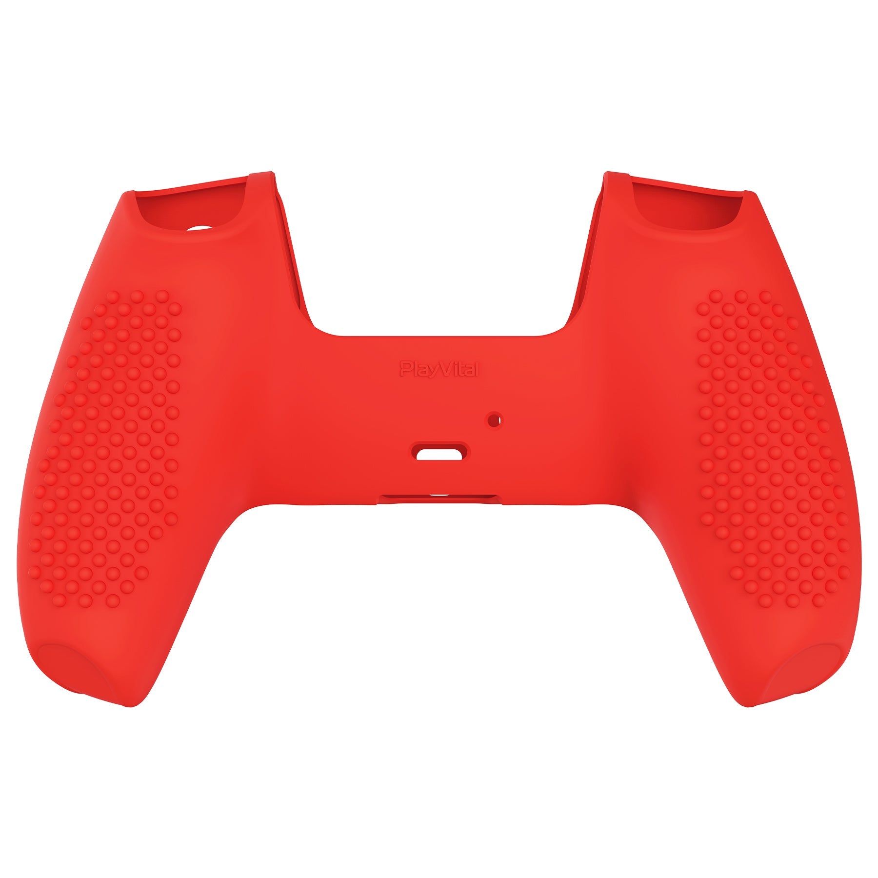 PlayVital 3D Studded Edition Anti-Slip Silicone Cover Skin with Thumb Grip Caps for PS5 Wireless Controller - Passion red - TDPF014 PlayVital