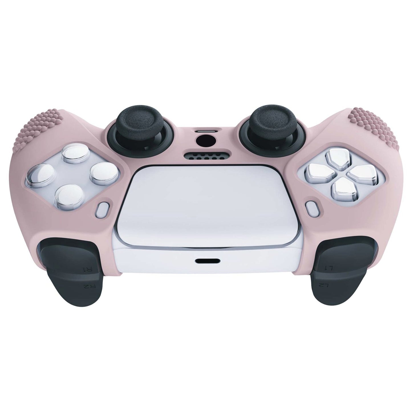 PlayVital 3D Studded Edition Anti-Slip Silicone Cover Skin with Thumb Grip Caps for PS5 Wireless Controller - Pink - TDPF005 PlayVital