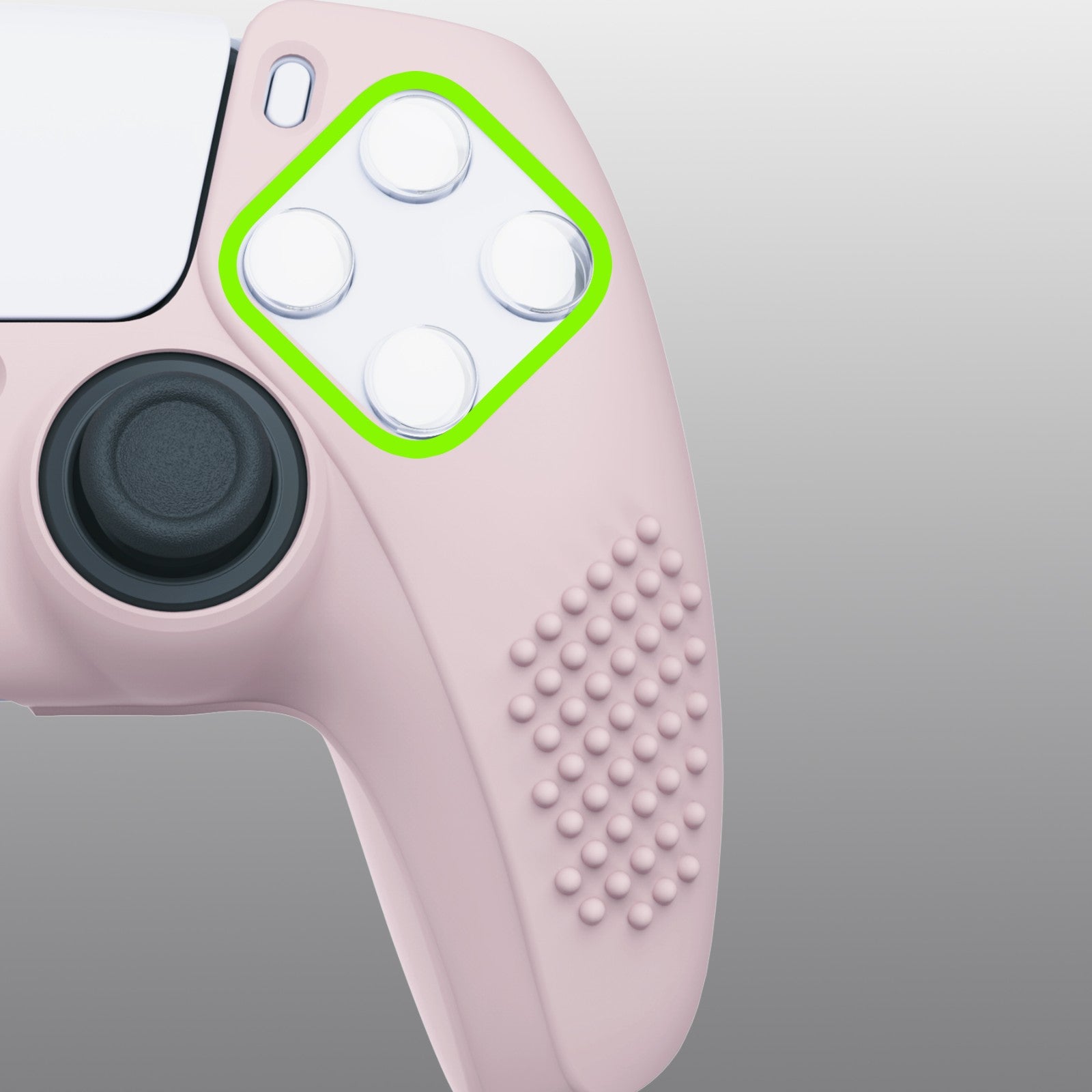 PlayVital 3D Studded Edition Anti-Slip Silicone Cover Skin with Thumb Grip Caps for PS5 Wireless Controller - Pink - TDPF005 PlayVital