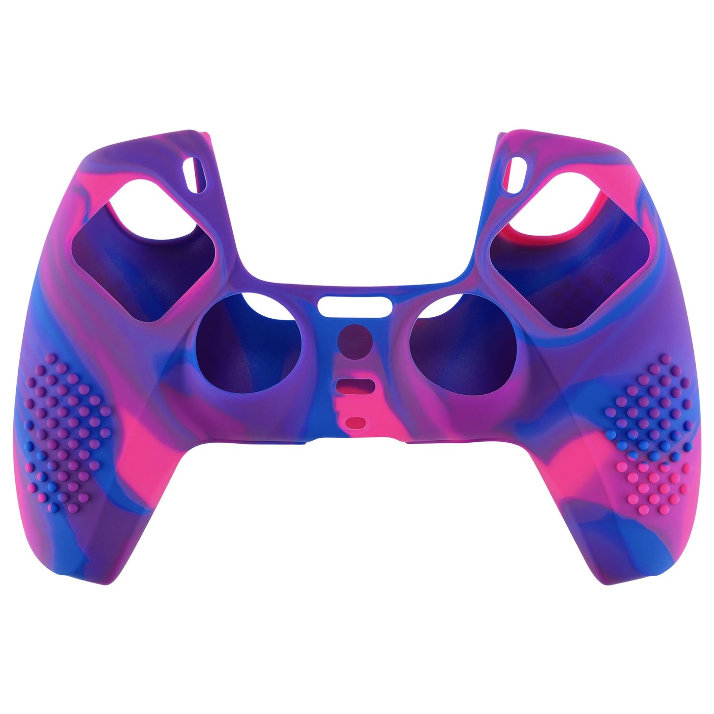 PlayVital 3D Studded Edition Anti-Slip Silicone Cover Skin with Thumb Grip Caps for PS5 Wireless Controller - Pink & Purple & Blue - TDPF021 PlayVital