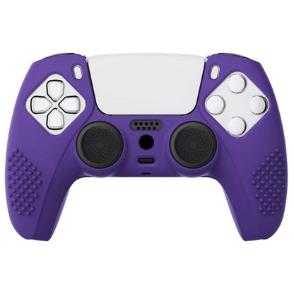 PlayVital 3D Studded Edition Anti-Slip Silicone Cover Skin with Thumb Grip Caps for PS5 Wireless Controller - Purple - TDPF007 PlayVital