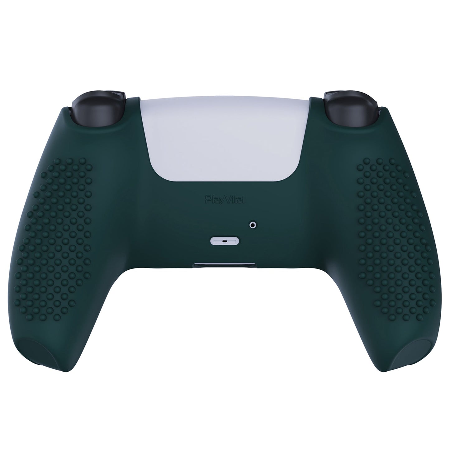 PlayVital 3D Studded Edition Anti-Slip Silicone Cover Skin with Thumb Grip Caps for PS5 Wireless Controller - Racing Green - TDPF004 PlayVital