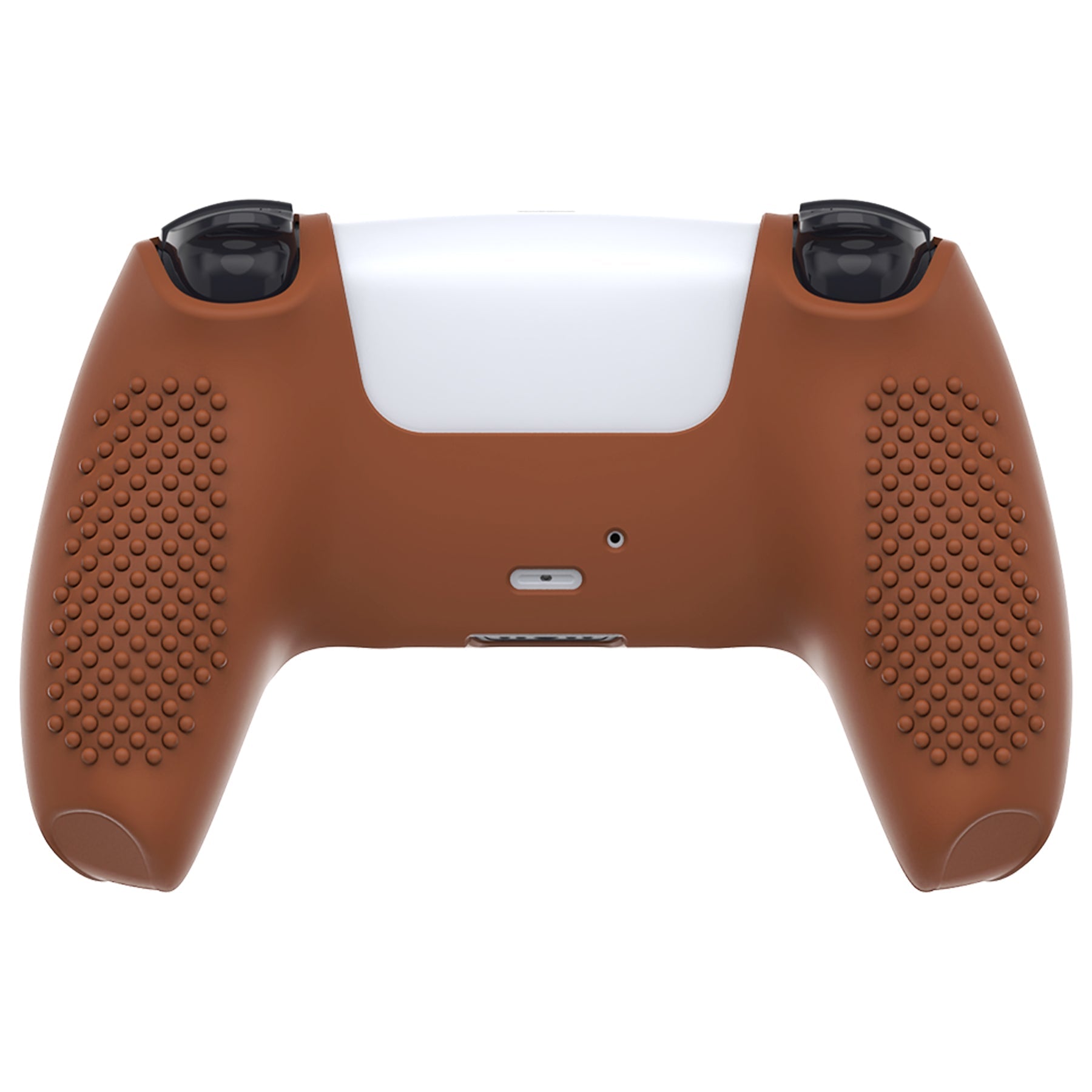 PlayVital 3D Studded Edition Anti-Slip Silicone Cover Skin with Thumb Grip Caps for PS5 Wireless Controller - Signal Brown - TDPF032 PlayVital