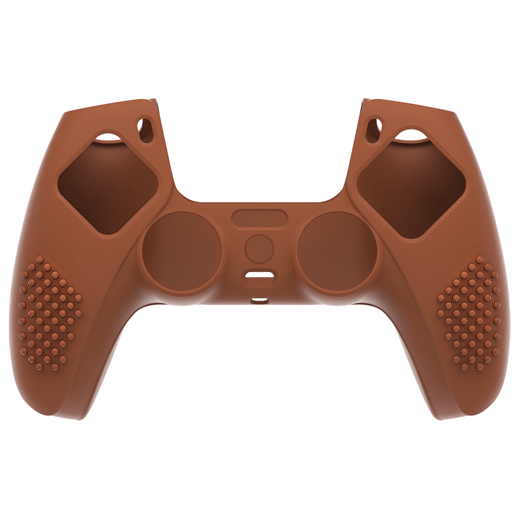 PlayVital 3D Studded Edition Anti-Slip Silicone Cover Skin with Thumb Grip Caps for PS5 Wireless Controller - Signal Brown - TDPF032 PlayVital