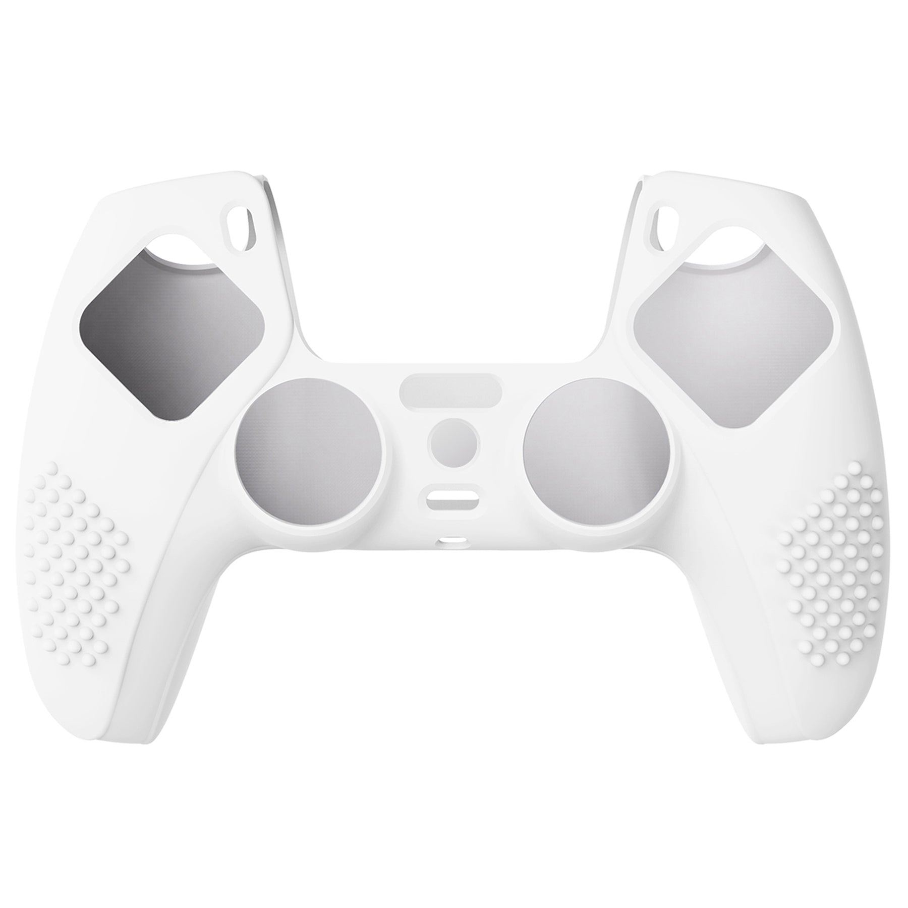 PlayVital 3D Studded Edition Anti-Slip Silicone Cover Skin with Thumb Grip Caps for PS5 Wireless Controller - White - TDPF002 PlayVital