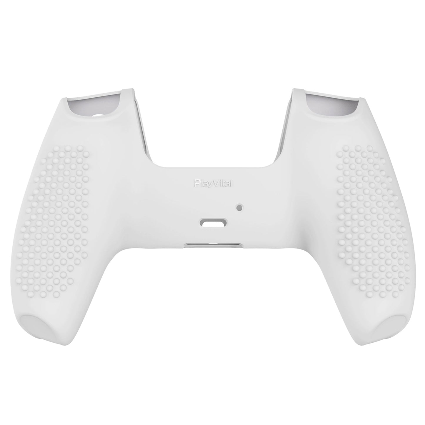 PlayVital 3D Studded Edition Anti-Slip Silicone Cover Skin with Thumb Grip Caps for PS5 Wireless Controller - White - TDPF002 PlayVital