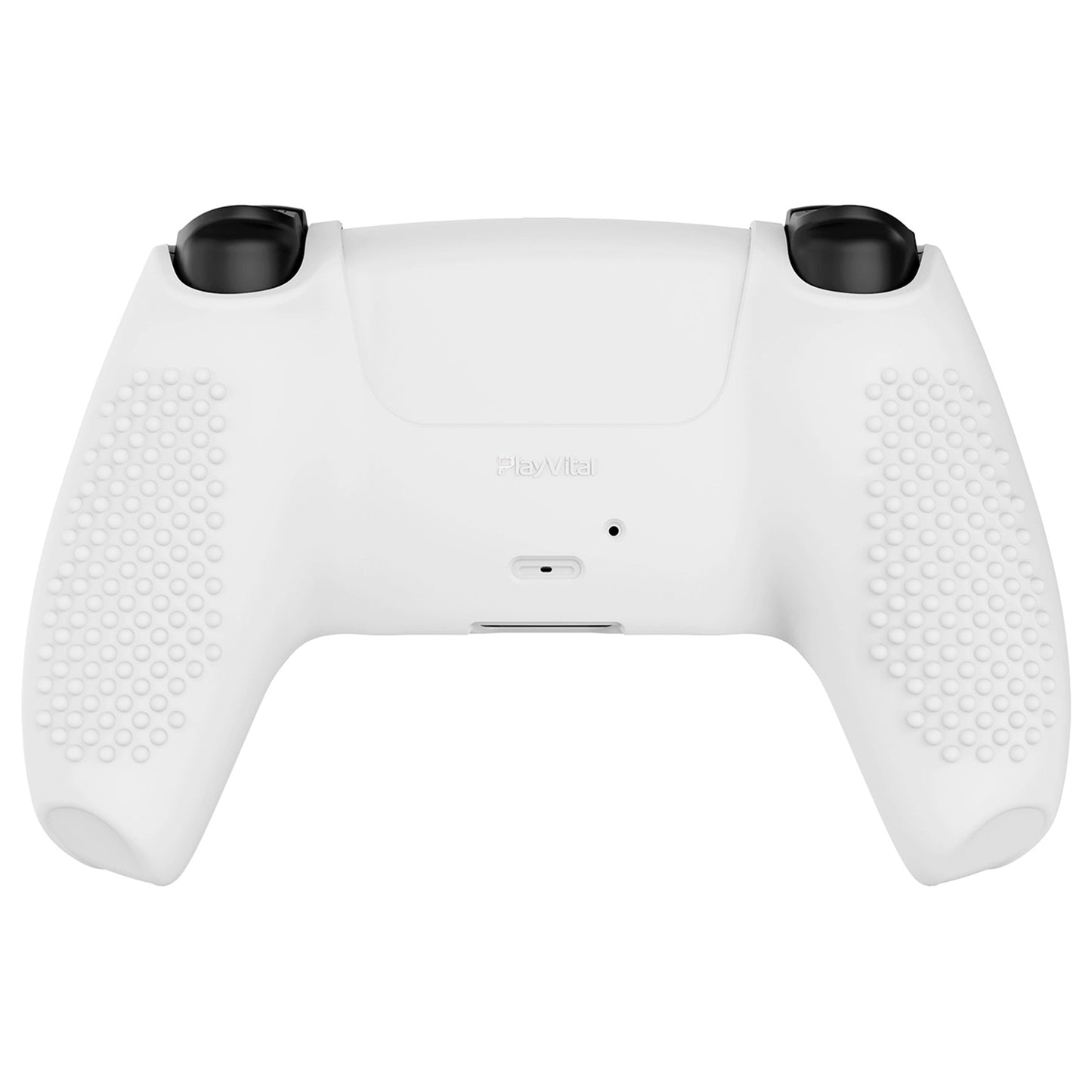 PlayVital 3D Studded Edition Anti-Slip Silicone Cover Skin with Thumb Grip Caps for PS5 Wireless Controller - White - TDPF002 PlayVital