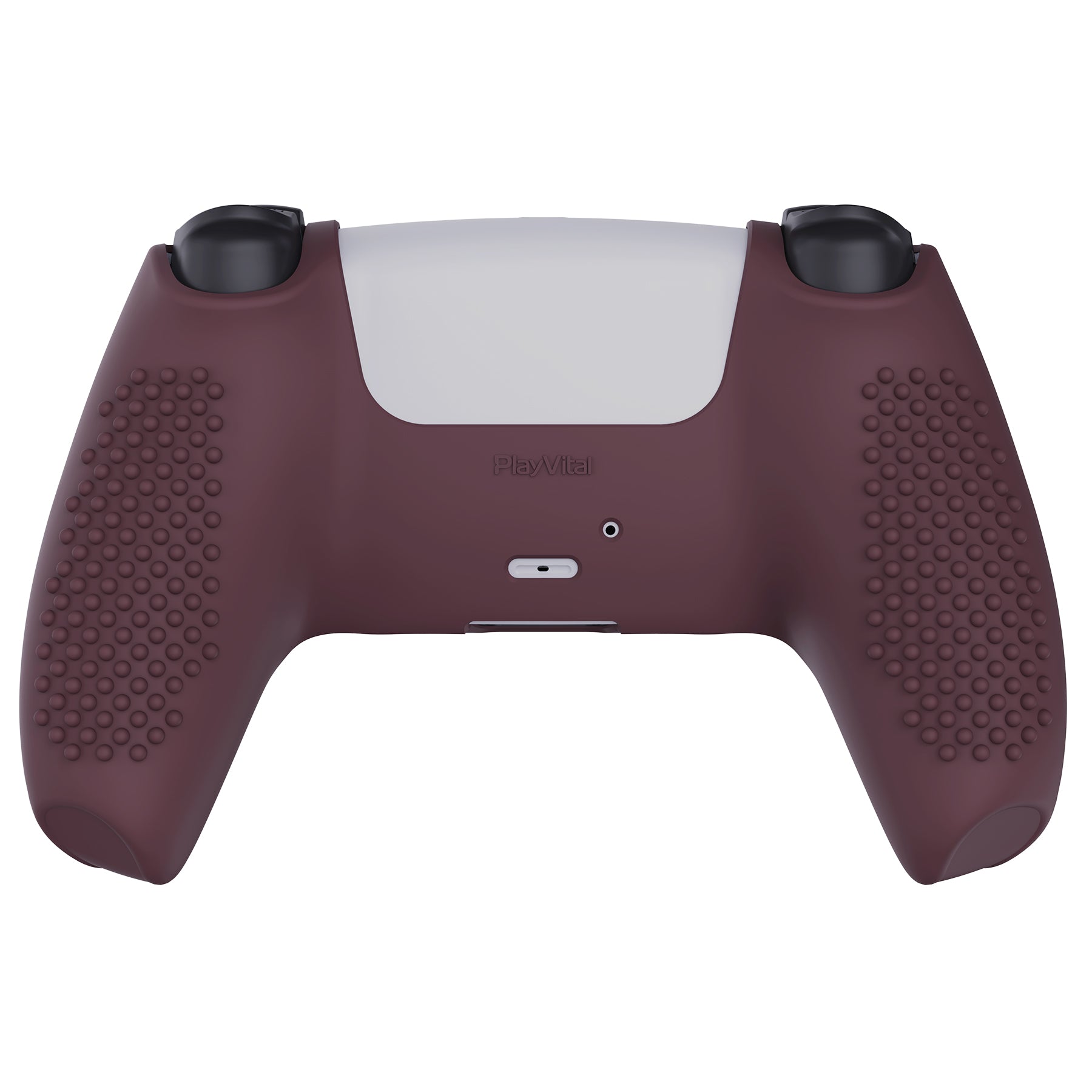 PlayVital 3D Studded Edition Anti-Slip Silicone Cover Skin with Thumb Grip Caps for PS5 Wireless Controller - Wine red - TDPF011 PlayVital